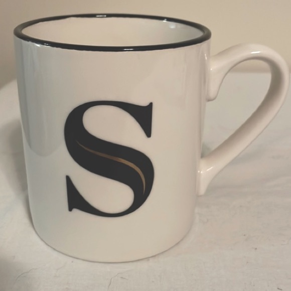 THRESHOLD Monogram S Letter Stoneware Coffee Tea Mug Cup 16 oz - Picture 3 of 9